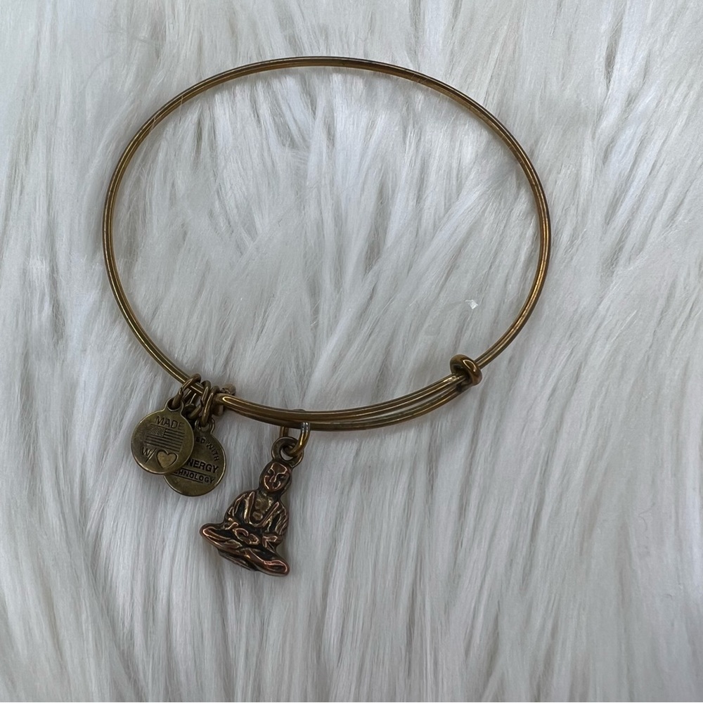 Alex and Ani Rafaelian Gold Buddha Charm Bangle Bracelet